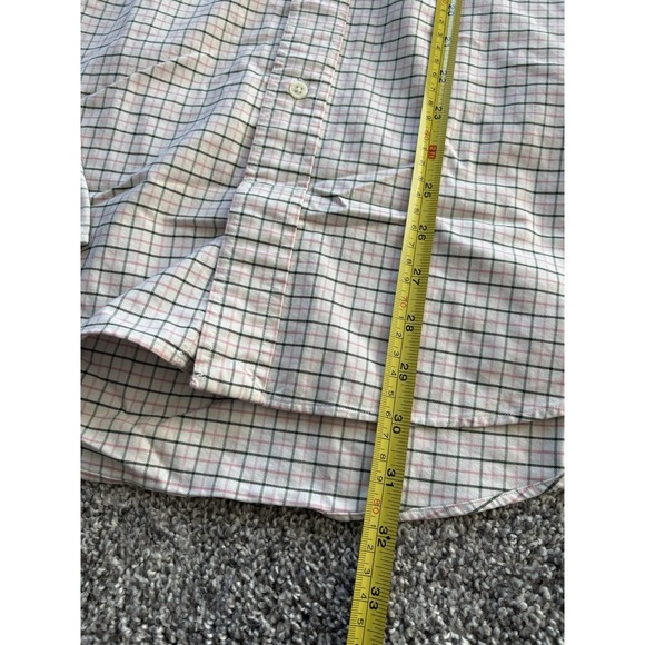 Ralph Lauren Mens XL Custom Fit Tattersall Check Button Down Pink Green Tan - Picture 6 of 7